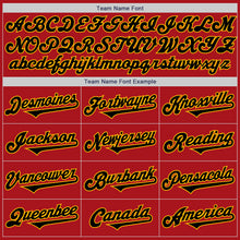 Load image into Gallery viewer, Custom Red Black-Gold Authentic Two Tone Baseball Jersey