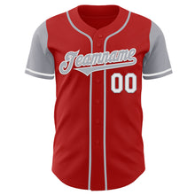 Load image into Gallery viewer, Custom Red Gray-White Authentic Two Tone Baseball Jersey