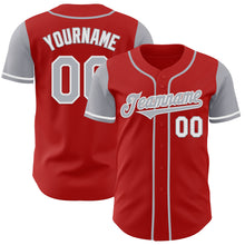 Load image into Gallery viewer, Custom Red Gray-White Authentic Two Tone Baseball Jersey