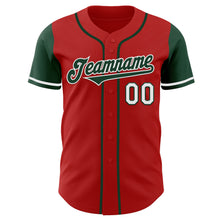Load image into Gallery viewer, Custom Red Green-White Authentic Two Tone Baseball Jersey