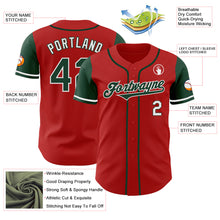 Load image into Gallery viewer, Custom Red Green-White Authentic Two Tone Baseball Jersey