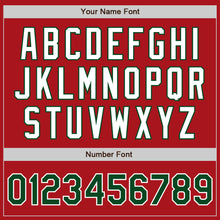 Load image into Gallery viewer, Custom Red Green-White Authentic Two Tone Baseball Jersey
