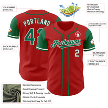 Load image into Gallery viewer, Custom Red Kelly Green-White Authentic Two Tone Baseball Jersey