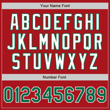 Load image into Gallery viewer, Custom Red Kelly Green-White Authentic Two Tone Baseball Jersey