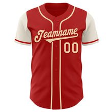 Load image into Gallery viewer, Custom Red Cream Authentic Two Tone Baseball Jersey