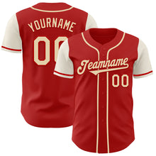 Load image into Gallery viewer, Custom Red Cream Authentic Two Tone Baseball Jersey