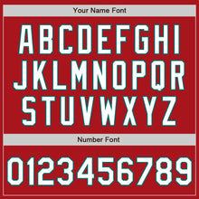 Load image into Gallery viewer, Custom Red White-Teal Authentic Two Tone Baseball Jersey