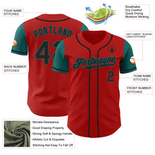 Load image into Gallery viewer, Custom Red Black-Teal Authentic Two Tone Baseball Jersey