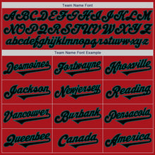 Load image into Gallery viewer, Custom Red Black-Teal Authentic Two Tone Baseball Jersey
