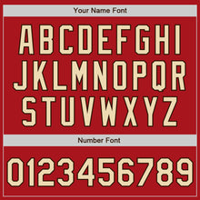 Load image into Gallery viewer, Custom Red Cream-Brown Authentic Two Tone Baseball Jersey