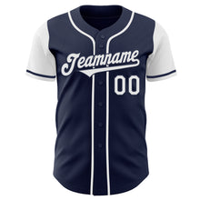 Load image into Gallery viewer, Custom Navy White Authentic Two Tone Baseball Jersey