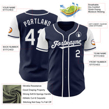 Load image into Gallery viewer, Custom Navy White Authentic Two Tone Baseball Jersey