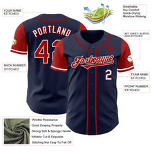 Load image into Gallery viewer, Custom Navy Red-White Authentic Two Tone Baseball Jersey