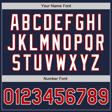 Load image into Gallery viewer, Custom Navy Red-White Authentic Two Tone Baseball Jersey