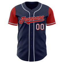 Load image into Gallery viewer, Custom Navy Red-Gray Authentic Two Tone Baseball Jersey