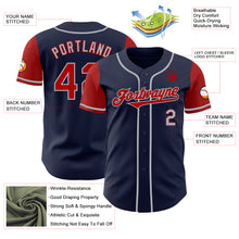 Load image into Gallery viewer, Custom Navy Red-Gray Authentic Two Tone Baseball Jersey