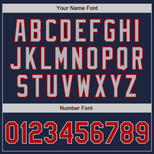 Load image into Gallery viewer, Custom Navy Red-Gray Authentic Two Tone Baseball Jersey