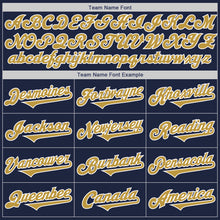 Load image into Gallery viewer, Custom Navy Old Gold-White Authentic Two Tone Baseball Jersey