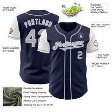 Load image into Gallery viewer, Custom Navy Gray-White Authentic Two Tone Baseball Jersey
