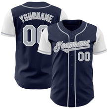 Load image into Gallery viewer, Custom Navy Gray-White Authentic Two Tone Baseball Jersey