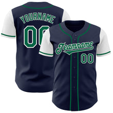 Load image into Gallery viewer, Custom Navy Kelly Green-White Authentic Two Tone Baseball Jersey