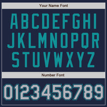 Load image into Gallery viewer, Custom Navy Gray-Teal Authentic Two Tone Baseball Jersey