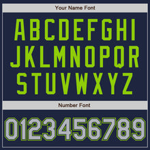 Load image into Gallery viewer, Custom Navy Gray-Neon Green Authentic Two Tone Baseball Jersey