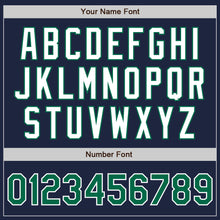 Load image into Gallery viewer, Custom Navy Kelly Green-White Authentic Two Tone Baseball Jersey