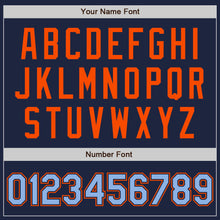Load image into Gallery viewer, Custom Navy Light Blue-Orange Authentic Two Tone Baseball Jersey