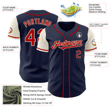Load image into Gallery viewer, Custom Navy Red-Cream Authentic Two Tone Baseball Jersey