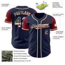 Load image into Gallery viewer, Custom Navy Vintage USA Flag Cream-Crimson Authentic Two Tone Baseball Jersey