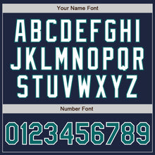 Load image into Gallery viewer, Custom Navy Teal-White Authentic Two Tone Baseball Jersey