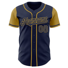 Load image into Gallery viewer, Custom Navy Old Gold Authentic Two Tone Baseball Jersey