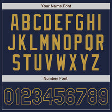 Load image into Gallery viewer, Custom Navy Old Gold Authentic Two Tone Baseball Jersey