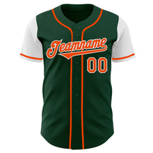 Load image into Gallery viewer, Custom Green Orange-White Authentic Two Tone Baseball Jersey