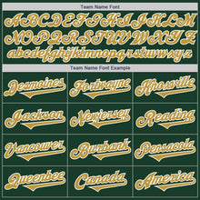 Load image into Gallery viewer, Custom Green Old Gold-White Authentic Two Tone Baseball Jersey