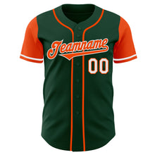 Load image into Gallery viewer, Custom Green Orange-White Authentic Two Tone Baseball Jersey