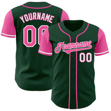 Load image into Gallery viewer, Custom Green Pink-White Authentic Two Tone Baseball Jersey