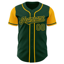 Load image into Gallery viewer, Custom Green Gold Authentic Two Tone Baseball Jersey