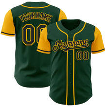 Load image into Gallery viewer, Custom Green Black-Gold Authentic Two Tone Baseball Jersey