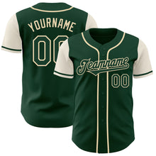 Load image into Gallery viewer, Custom Green Cream Authentic Two Tone Baseball Jersey