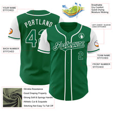Load image into Gallery viewer, Custom Kelly Green White Authentic Two Tone Baseball Jersey