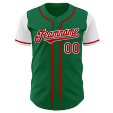 Load image into Gallery viewer, Custom Kelly Green Red-White Authentic Two Tone Baseball Jersey
