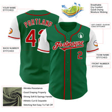 Load image into Gallery viewer, Custom Kelly Green Red-White Authentic Two Tone Baseball Jersey