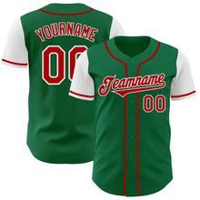 Load image into Gallery viewer, Custom Kelly Green Red-White Authentic Two Tone Baseball Jersey