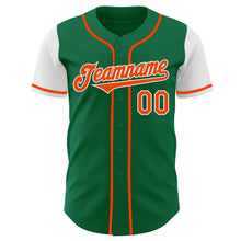 Load image into Gallery viewer, Custom Kelly Green Orange-White Authentic Two Tone Baseball Jersey