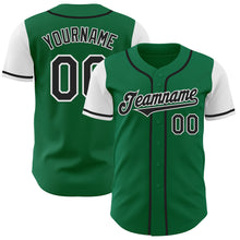 Load image into Gallery viewer, Custom Kelly Green Black-White Authentic Two Tone Baseball Jersey