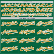 Load image into Gallery viewer, Custom Kelly Green Old Gold-White Authentic Two Tone Baseball Jersey