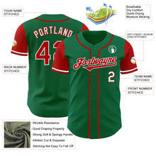 Load image into Gallery viewer, Custom Kelly Green Red-White Authentic Two Tone Baseball Jersey