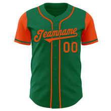 Load image into Gallery viewer, Custom Kelly Green Orange Authentic Two Tone Baseball Jersey